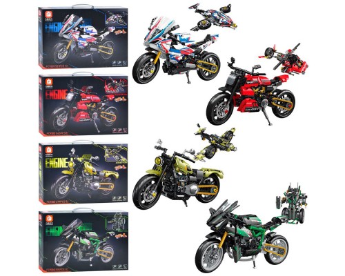 Конструктор Мотоцикл Трансформер 2 в 1 от 479 деталей, 4 вида (9301)