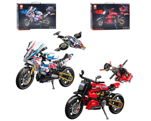 Конструктор Мотоцикл Трансформер 2 в 1 от 479 деталей, 4 вида (9301)