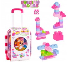 Конструктор для малюків 90 великих деталей у рожевій валізі (7785)