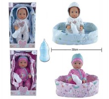 Пупс Беби с бутылочкой и люлькой 30 см (2330 Е-C/Е-I)