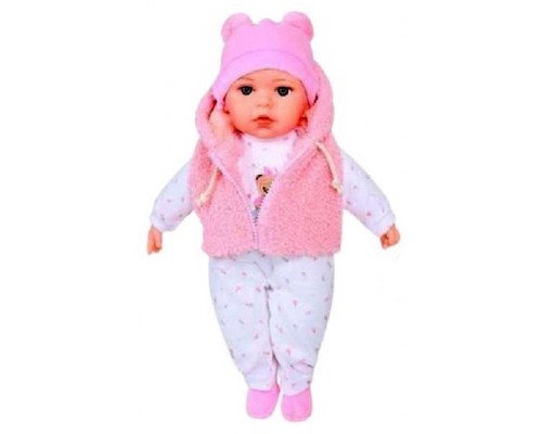 Пупс м'яконабивний Мій малюк 39 см, У комбінезоні, жилетці та шапочці (5921)