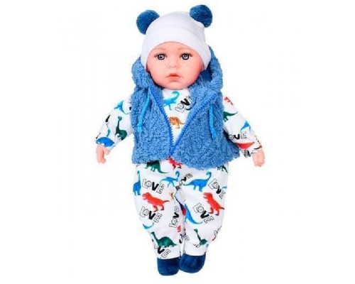 Пупс м'яконабивний Мій малюк 39 см, У комбінезоні, жилетці та шапочці (5921)