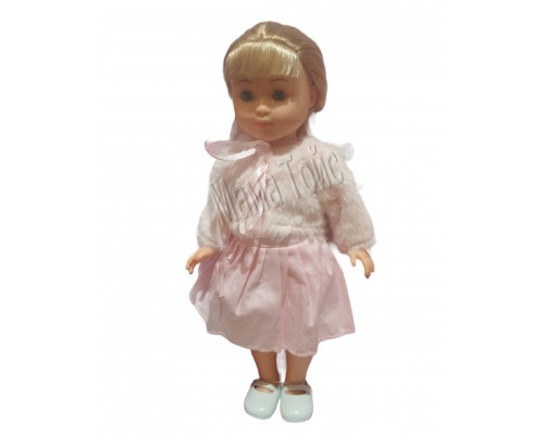 Красива лялька 40 см. з волоссям у сукні, 3 види (8856)
