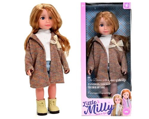 Красивая кукла с волосами в пальто-кардиган 38 см Little Milly (92017)