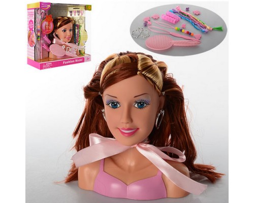 Кукла DEFA 8056 Манекен голова для причесок, 17 см, расческа, аксессуары, 2 вида
