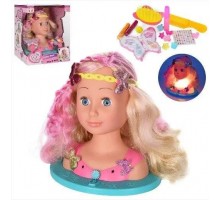 Кукла Манекен голова для причесок и макияжа с подсветкой (888)