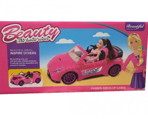 Машинка з лялькою Кабріолет рожевий (8006)