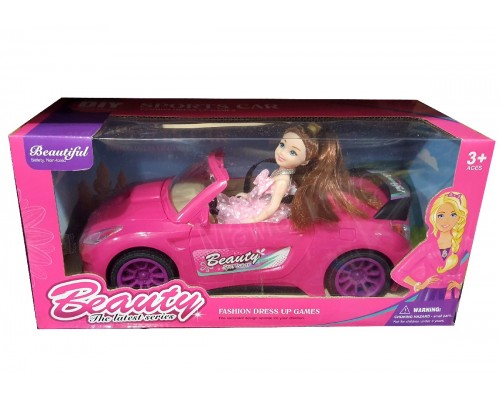 Машинка з лялькою Кабріолет рожевий (8006)