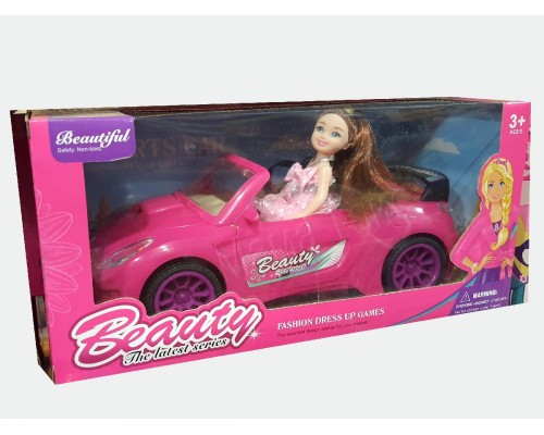 Машинка з лялькою Кабріолет рожевий (8006)