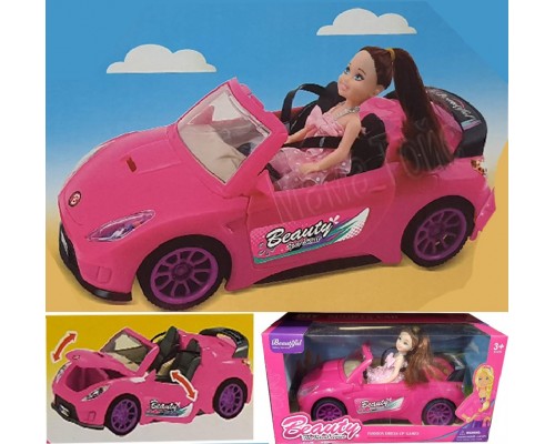 Машинка з лялькою Кабріолет рожевий (8006)