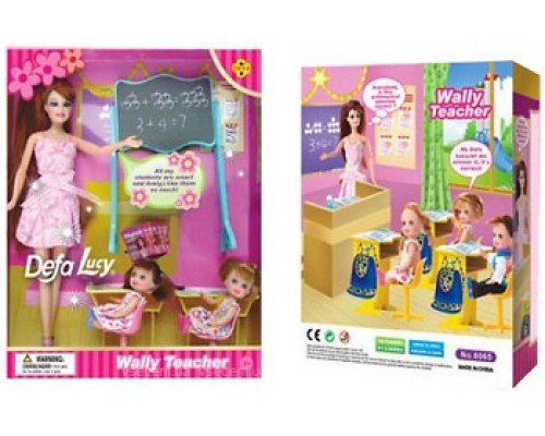 Набір Дефа Школа, Лялька, діти, меблі Defa 6065