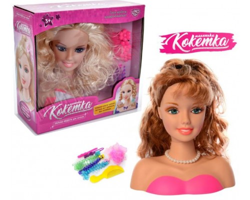 Кукла Манекен голова для причесок Кокетка. Расческа, аксессуары, 2 вида (323)