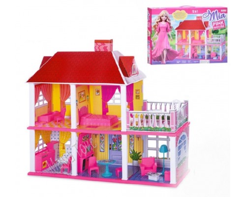 Ляльковий будиночок для барбі Двоповерховий, 5 кімнат, з меблями 6980