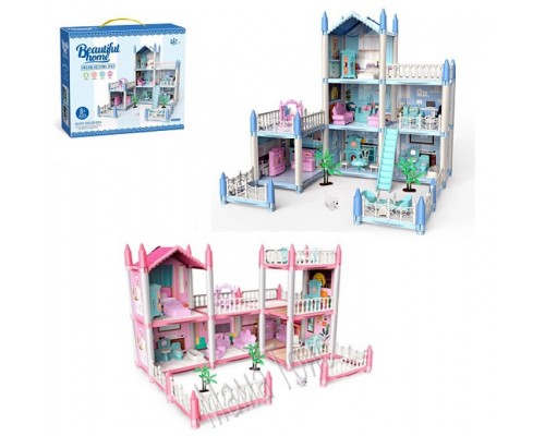 Кукольный домик с мебелью для маленьких кукол 2 вида (862-06/462-06)