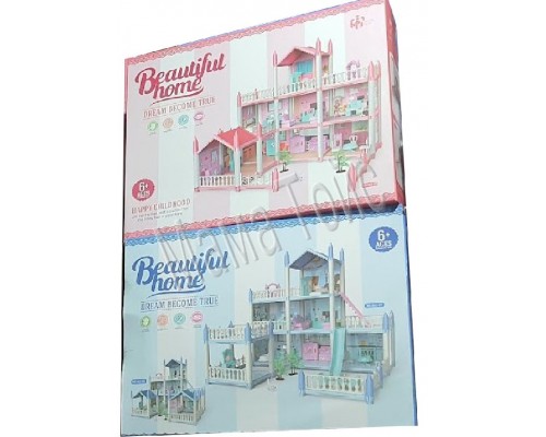 Кукольный домик с мебелью для маленьких кукол 2 вида (862-07/462-07)