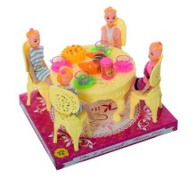 Іграшкові меблі Їдальня з ляльками та посудом