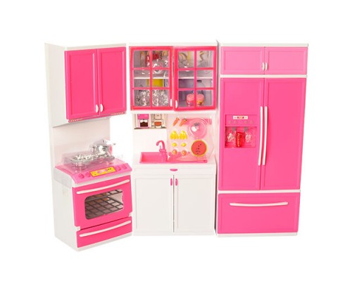 Мебель для куклы Волшебная Кухня с посудой. Звук, свет, 33 см (26210)