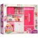 Мебель для куклы Волшебная Кухня с посудой. Звук, свет, 33 см (26210)
