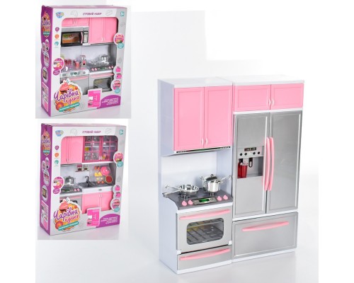 Набір меблі для ляльки Чарівна кухня з посудом. Звук, світло, 3 види (26212-13-14)