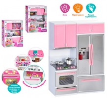 Набір меблі для ляльки Чарівна кухня з посудом. Звук, світло, 3 види (26212-13-14)