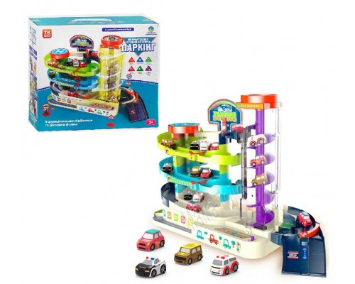Детский гараж парковка с лифтом. 3 этажа, 4 машинки. Музыка, свет (79920)