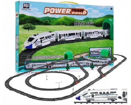 Дитяча залізниця на батарейках зі світлом. Локомотив, вагони (2186)