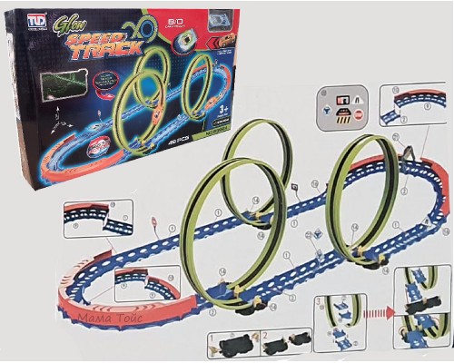 Авто Трек з машинками Паралельні гонки від мережі Довжина Траси 369 см (0810)