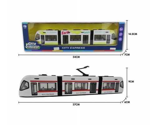 Іграшковий Трамвай-Електричка поїзд з вагонами, 37 см (0226)