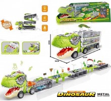 Трейлер трек Динозавр з металевими машинками Розкладна траса, Звук, світло (068-196)