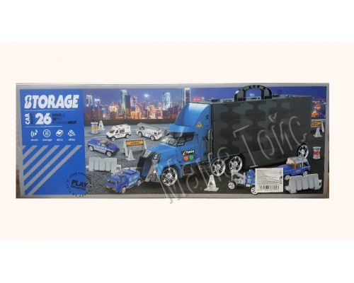 Іграшковий Трейлер гараж з машинками Автовоз 50 см. зі Звуком (1270)