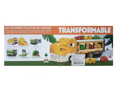 Трейлер трек Динозавр с машинками раскладывается 118 см. Звук, свет (561)