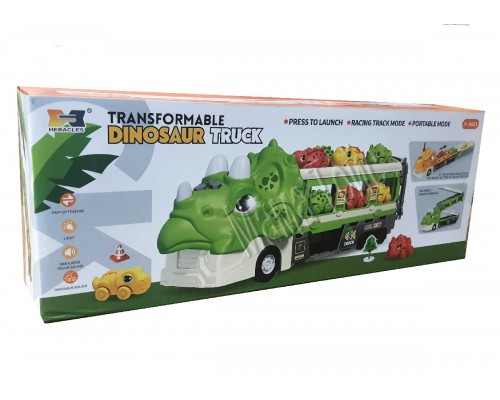 Трейлер трек Динозавр с машинками раскладывается 118 см. Звук, свет (561)