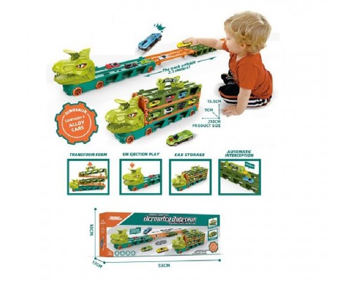 Трейлер трек с машинками на запуске катапульт Динозавр (588-5)