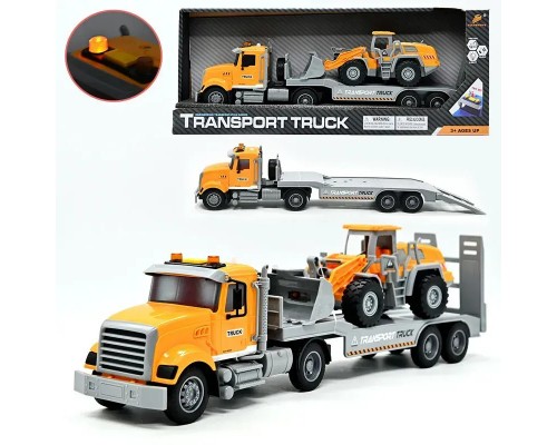 Инерционная машинка Трейлер с экскаватором, со звуком и подсветкой (6812)