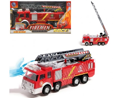 Инерционная Пожарная машина брызгает водой. Звук, свет (732)