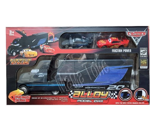 Трейлер гараж Тачки с металлическими машинками 2 вида Маквин, Шериф (871-872)