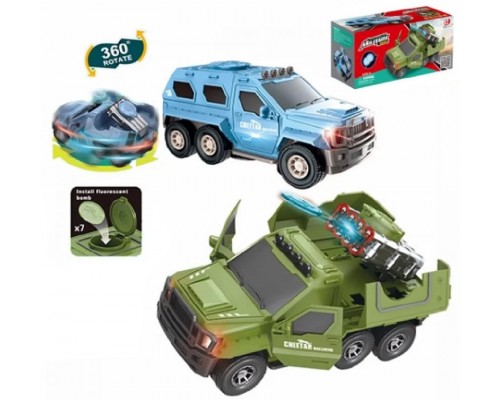Военный Джип, Стреляет дисками, Двери открываются, Звук, свет 22 см (8811-19)