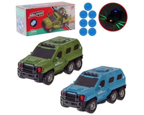 Военный Джип, Стреляет дисками, Двери открываются, Звук, свет 22 см (8811-19)