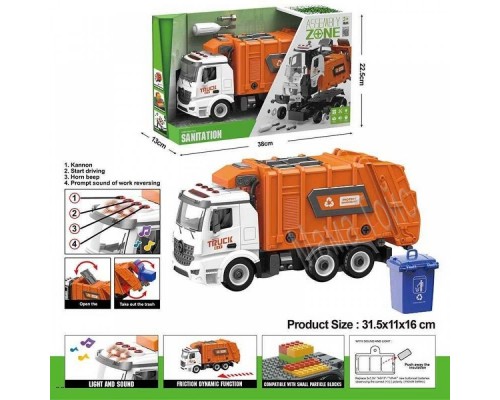 Машинка Конструктор с отверткой Мусоровоз. Звук, свет (9082)