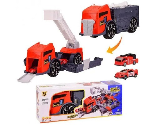 Іграшковий гараж Трейлер з машинками Пожежна машина (920)