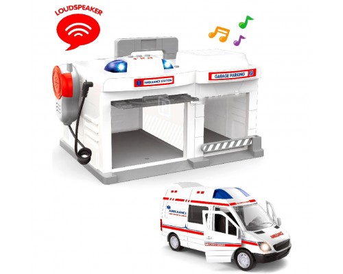 Іграшковий гараж з машинкою Швидка допомога. Рація, Світло, Звук (557)