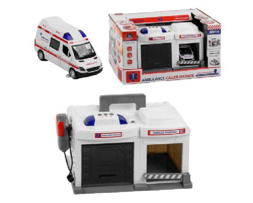 Іграшковий гараж з машинкою Швидка допомога. Рація, Світло, Звук (557)