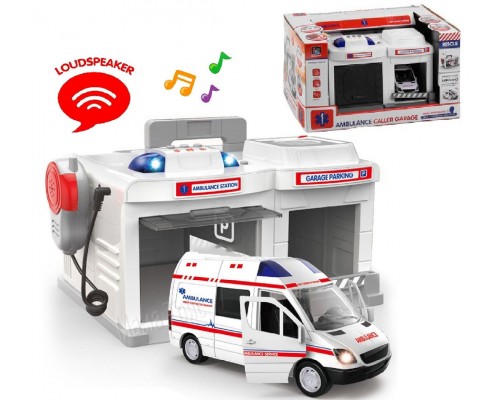 Іграшковий гараж з машинкою Швидка допомога. Рація, Світло, Звук (557)