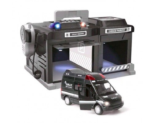 Іграшковий гараж з машинкою Спецназ. Рація, Світло, Звук (558)