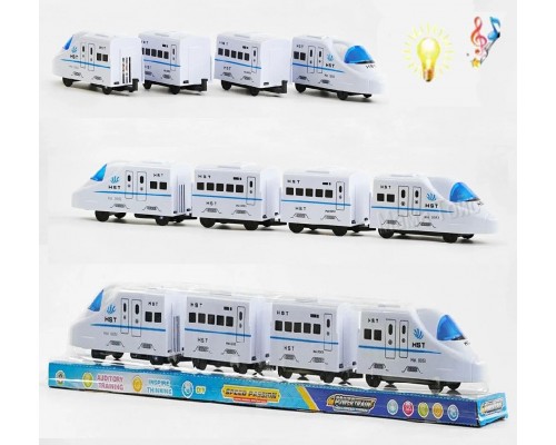 Игрушечный поезд с вагонами со звуком и светом