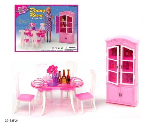 Меблі для ляльок Барбі Gloria Їдальня з шафою (24011)