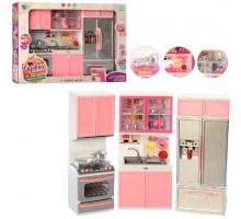 Меблі для ляльки Чарівна кухня з посудом. Звук, світло, 33 см Рожева (26210)