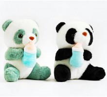 Мягкая игрушка мишка плюшевый Панда с бутылочкой 20 см