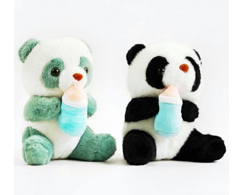 М'яка іграшка плюшевий ведмедик Панда з пляшечкою 20 см