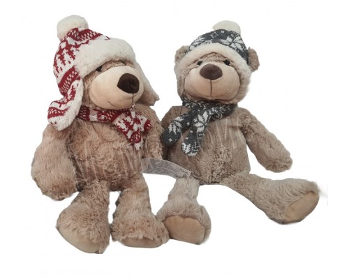 Мягкая игрушка Плюшевый мишка в зимней шапочке 47 см (35648)